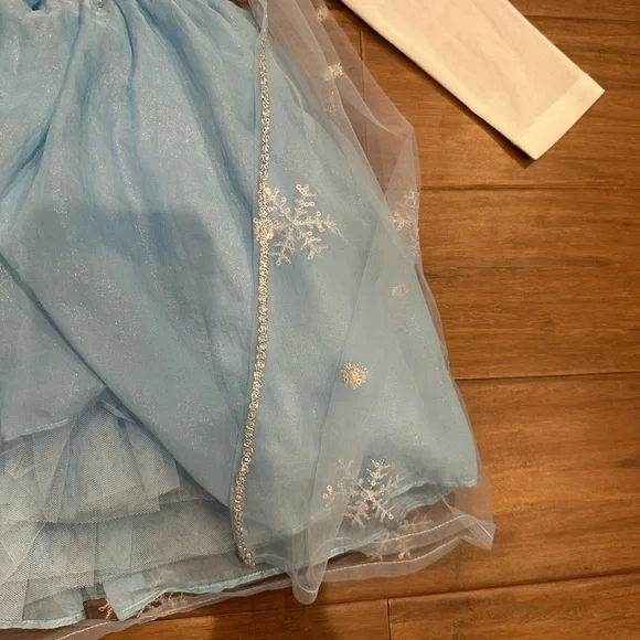 Taylor Joelle Elsa Sparkling Blue Princess Dress Size 5 - Picture 3 of 7